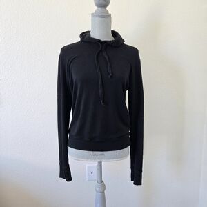 Strut This Black Pullover Hoodie sz Small Modal Cotton Blend Emo Grunge Academia
